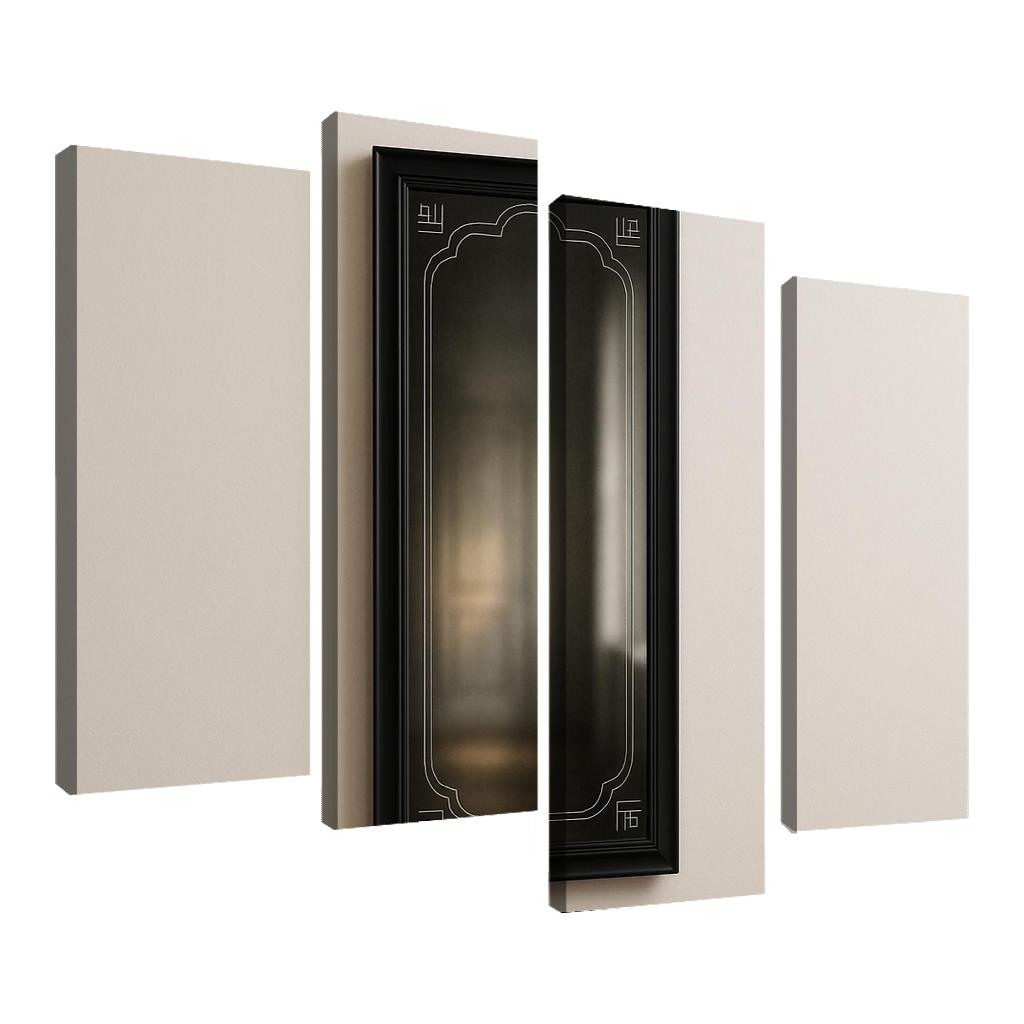 Etched Obsidian Mirror Panel framed paintings