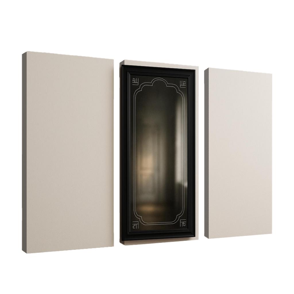 Etched Obsidian Mirror Panel framed paintings