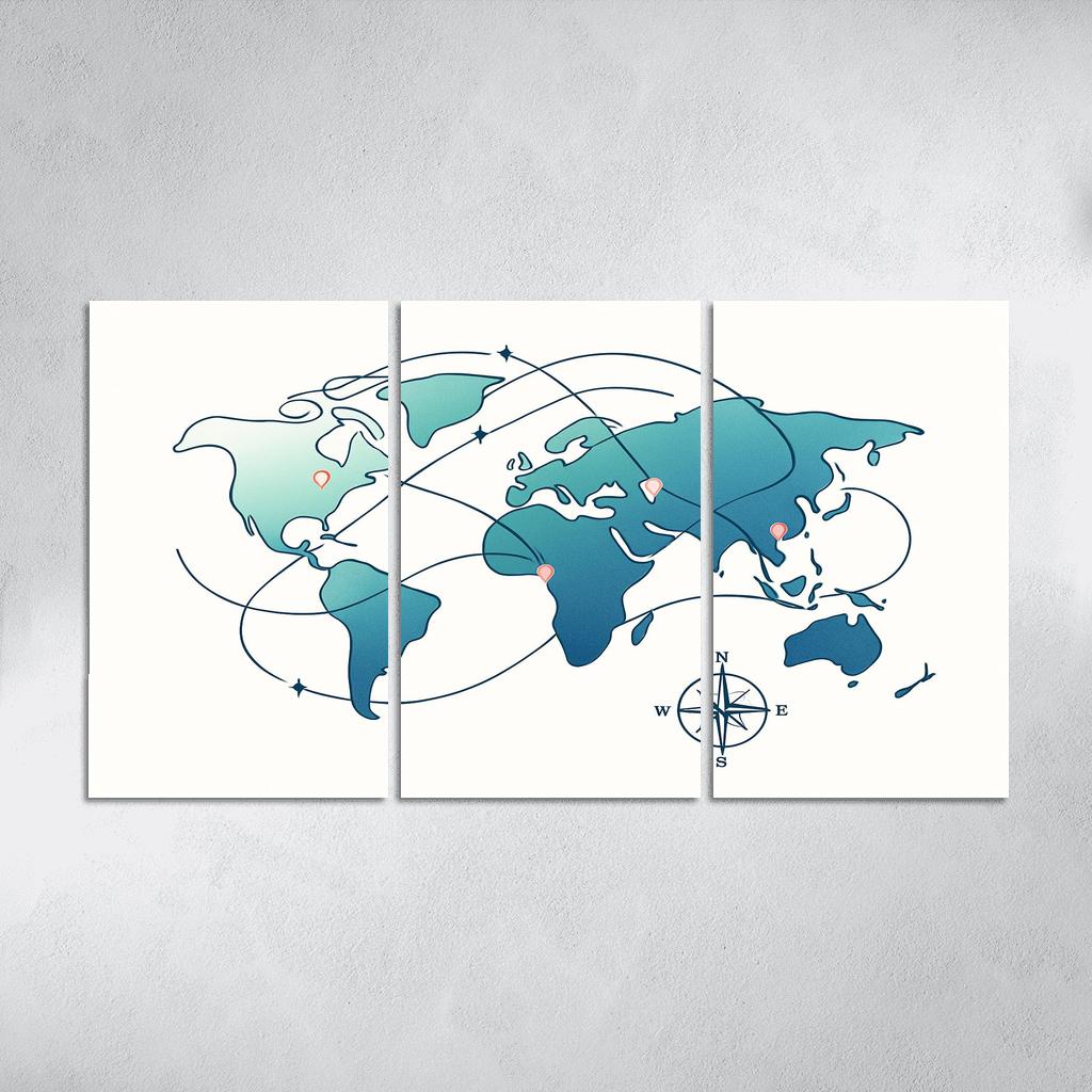 Celestial Crossing Atlas multi-panel paintings