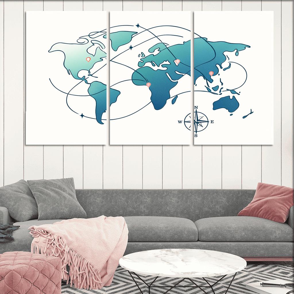 Celestial Crossing Atlas multi-panel paintings