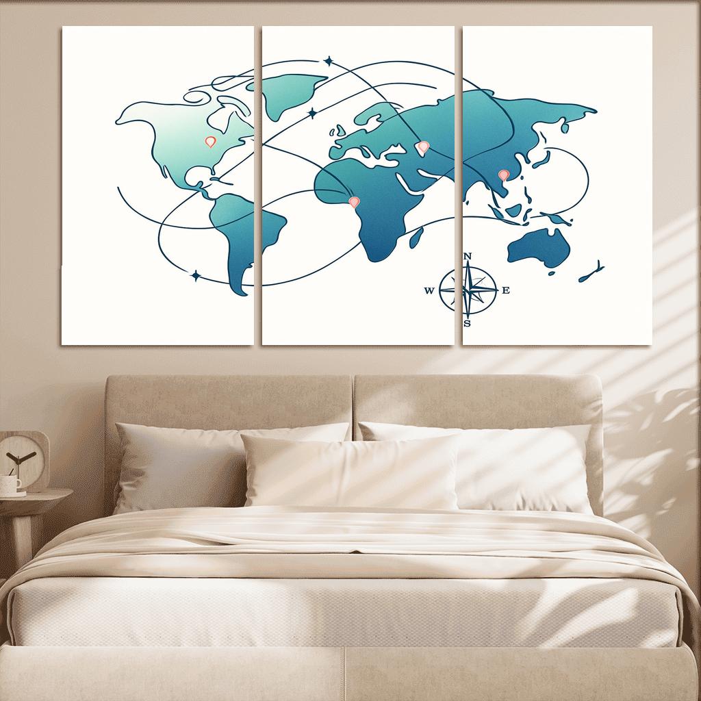 Celestial Crossing Atlas multi-panel paintings