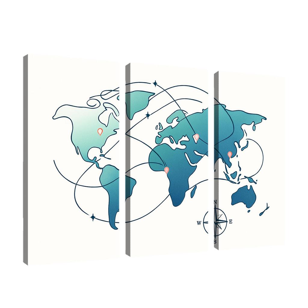 Celestial Crossing Atlas multi-panel paintings