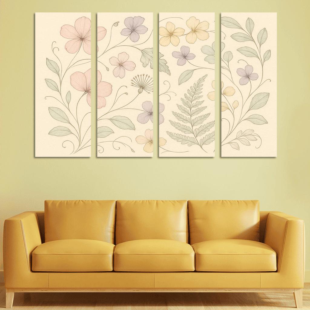 Pastel Herbarium Reverie wall art
