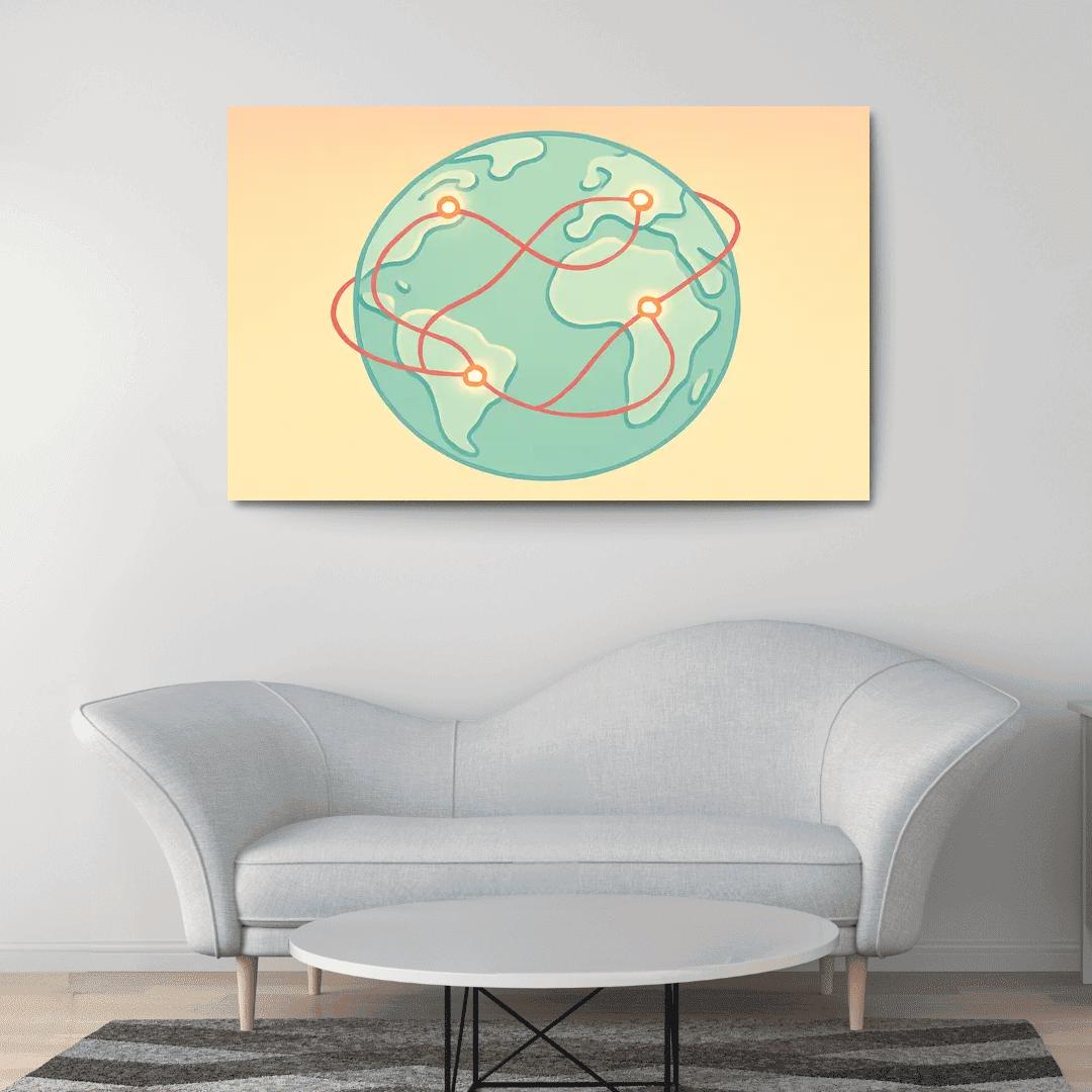 Ribbon Routes Of The Silent Sea canvas paintings frame