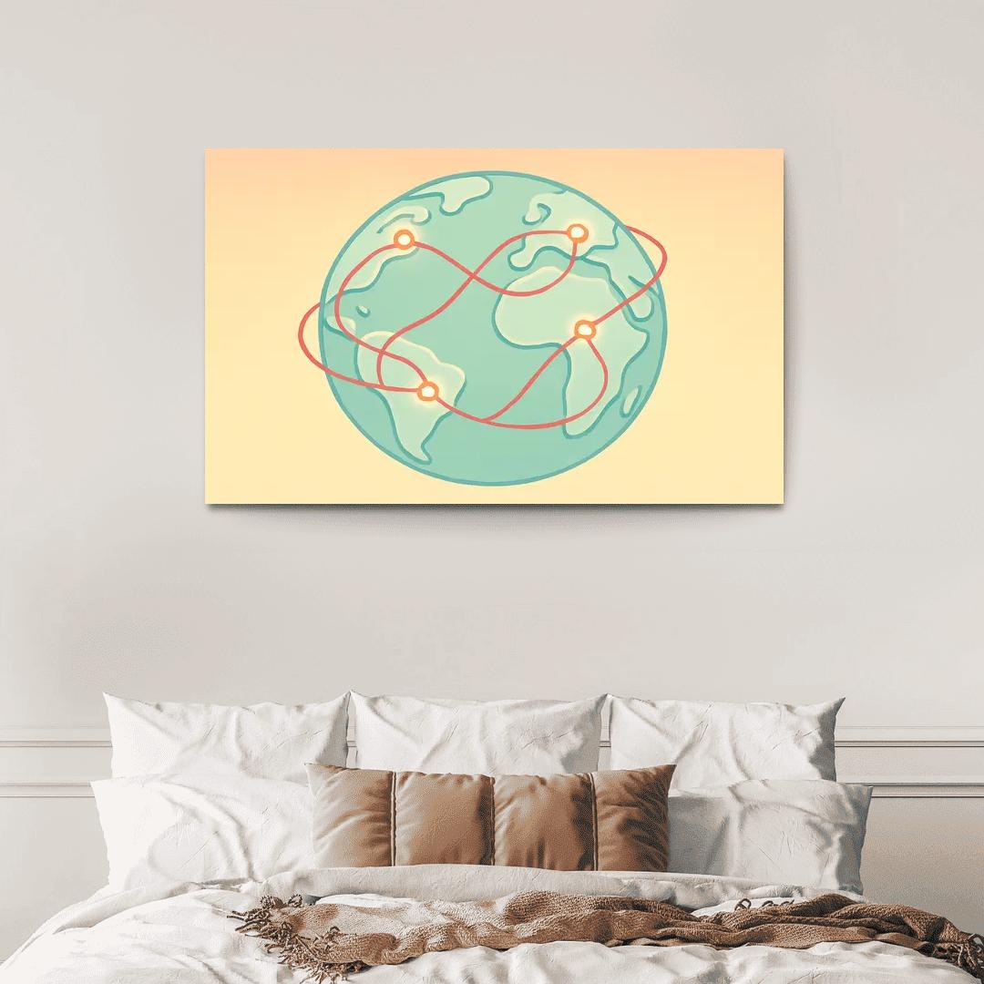 Ribbon Routes Of The Silent Sea canvas paintings frame