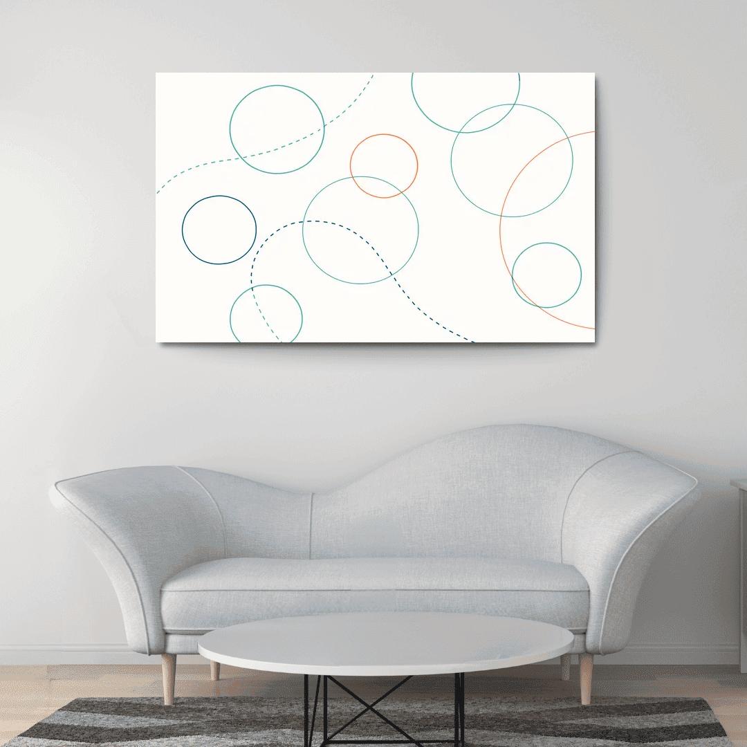 Playful Orbits abstract paintings frame