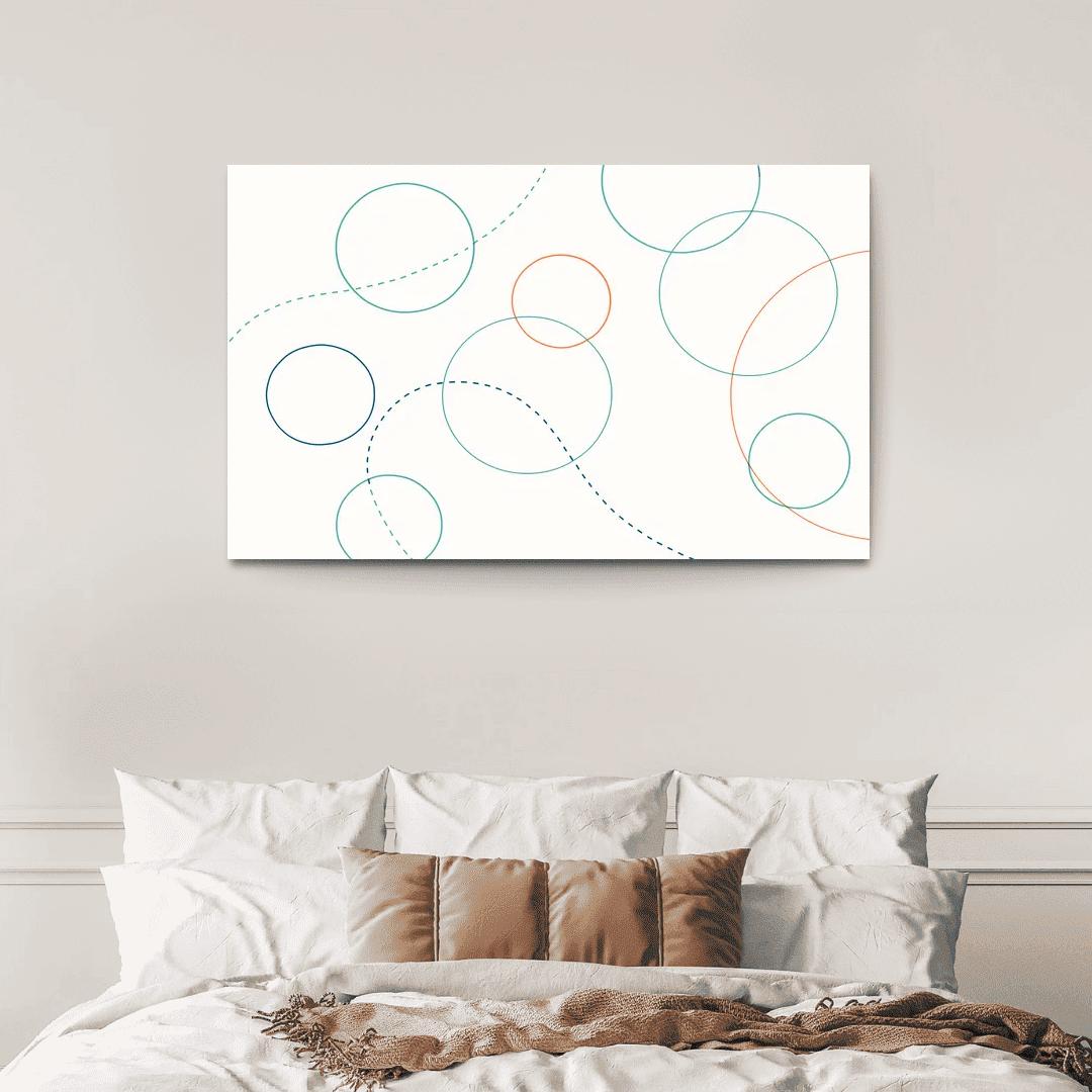 Playful Orbits abstract paintings frame