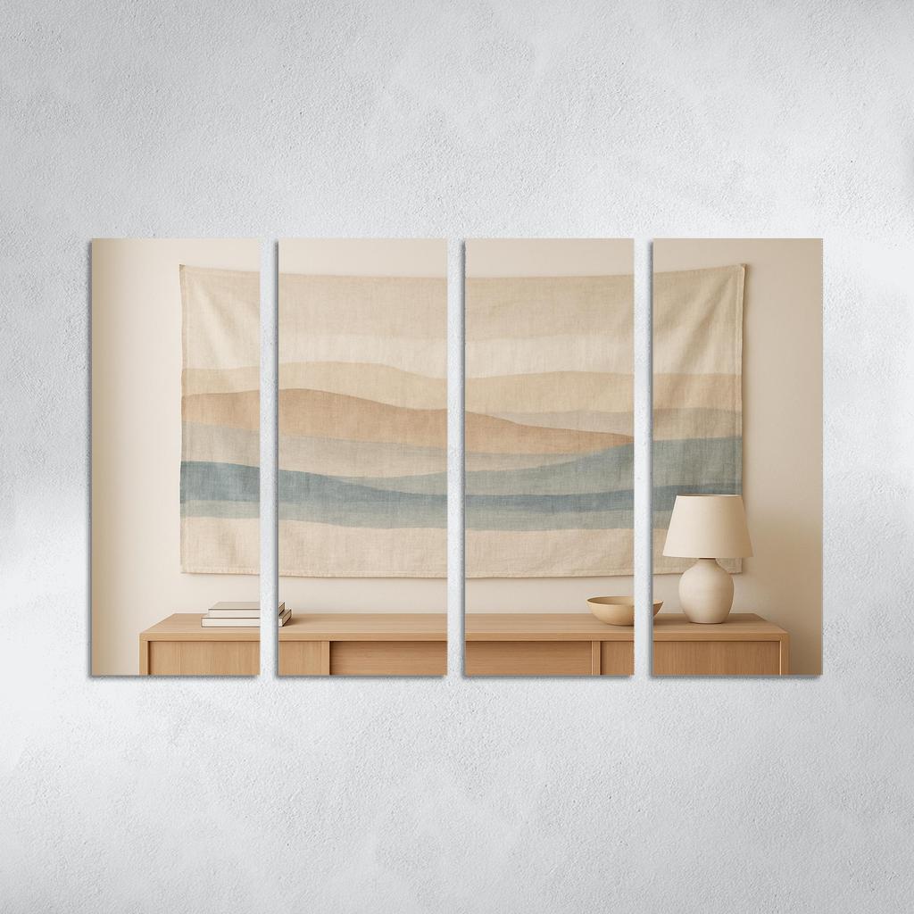 Textured Linen Horizon Wall Tapestry one-piece frames