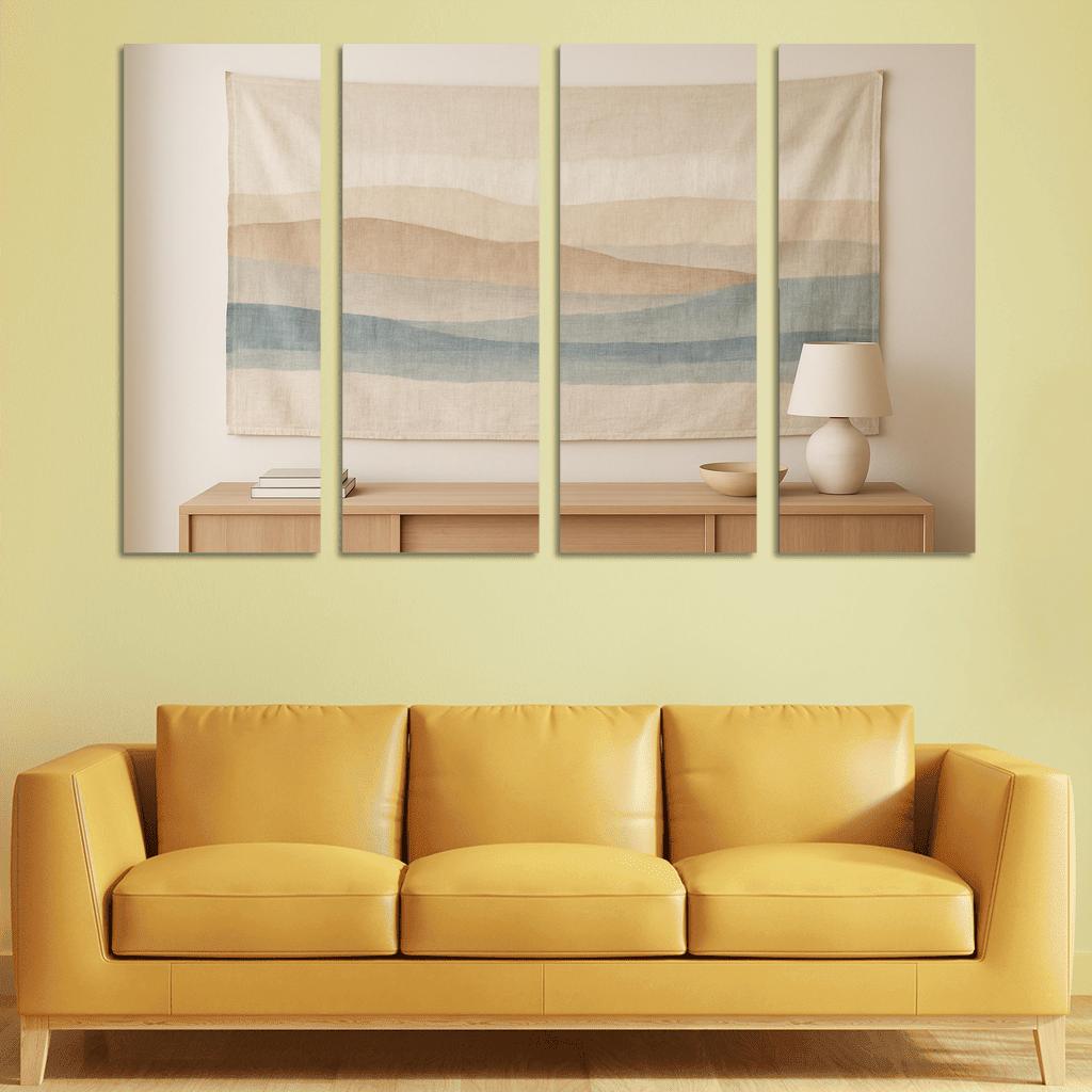 Textured Linen Horizon Wall Tapestry one-piece frames