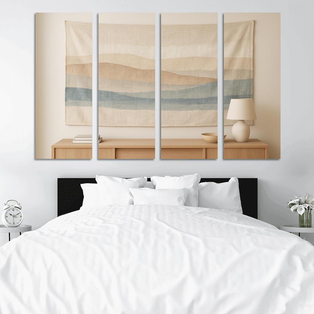 Textured Linen Horizon Wall Tapestry one-piece frames