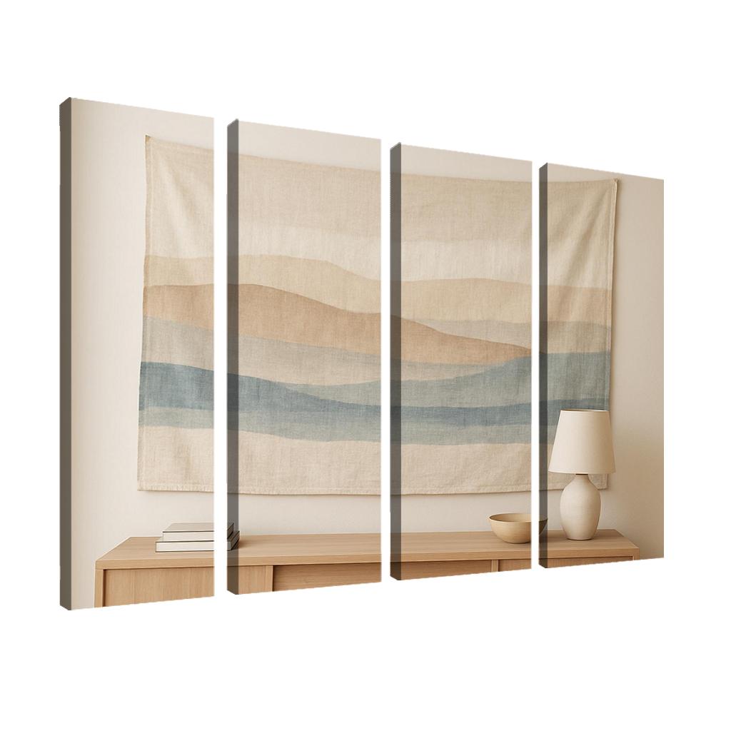 Textured Linen Horizon Wall Tapestry one-piece frames