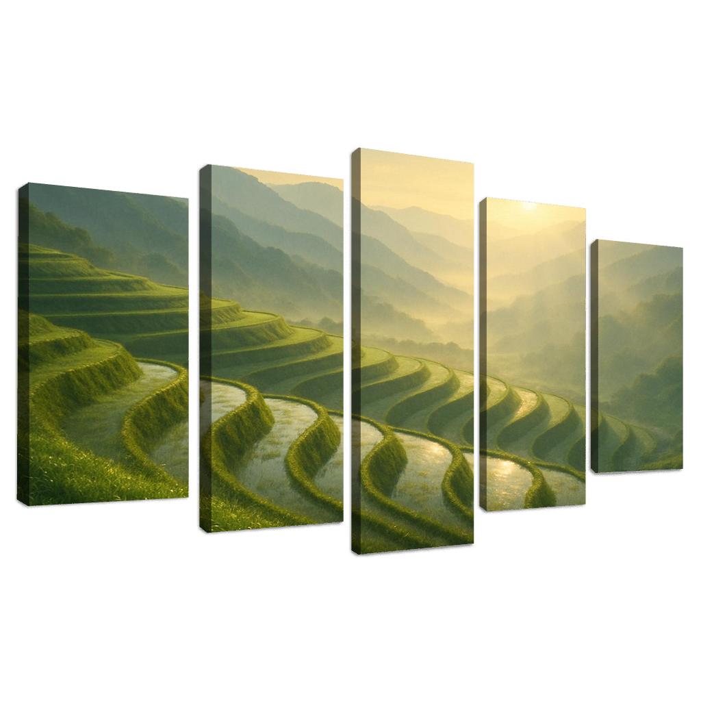 Golden Mist Over The Terraced Valley wall decor