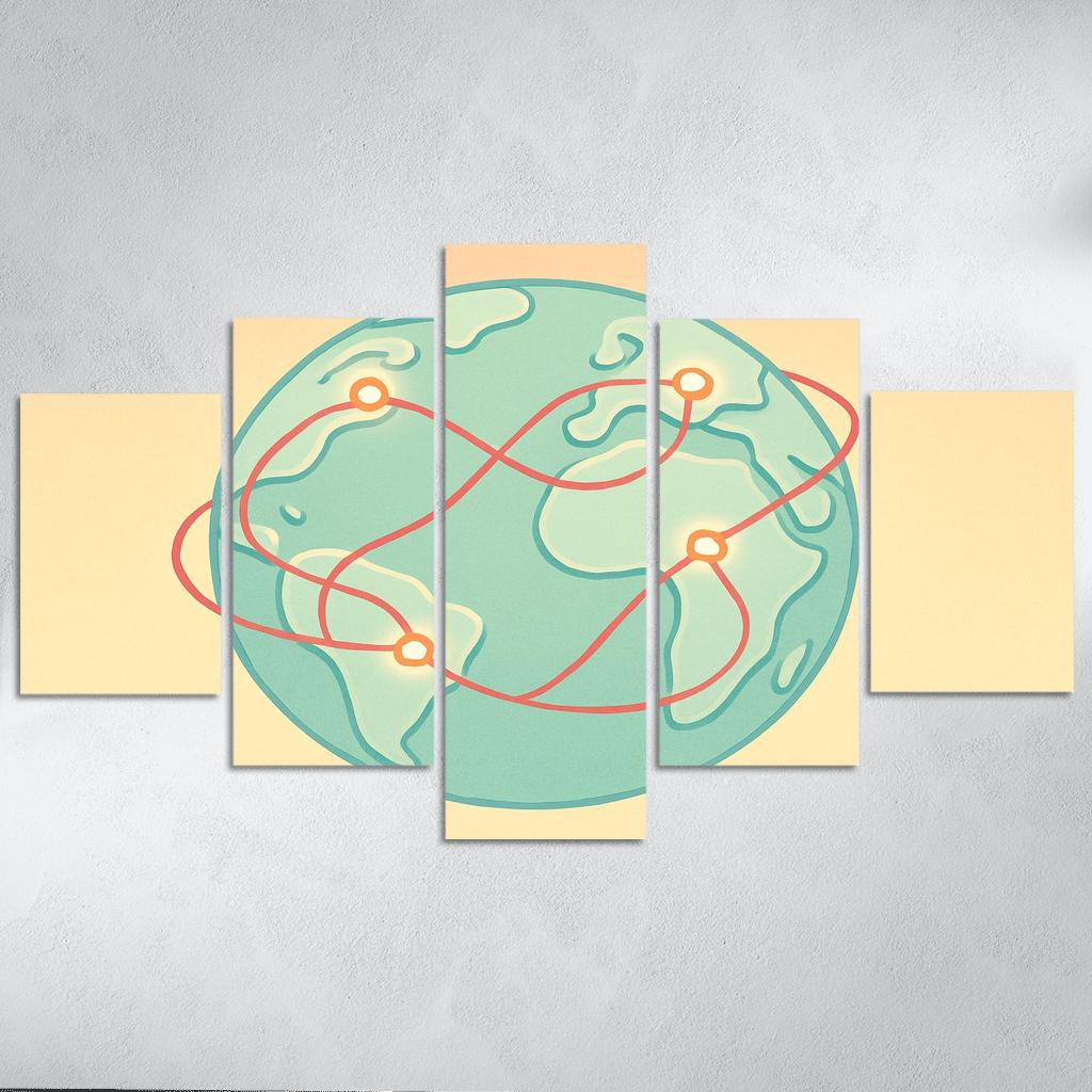 Ribbon Routes Of The Silent Sea canvas paintings frame