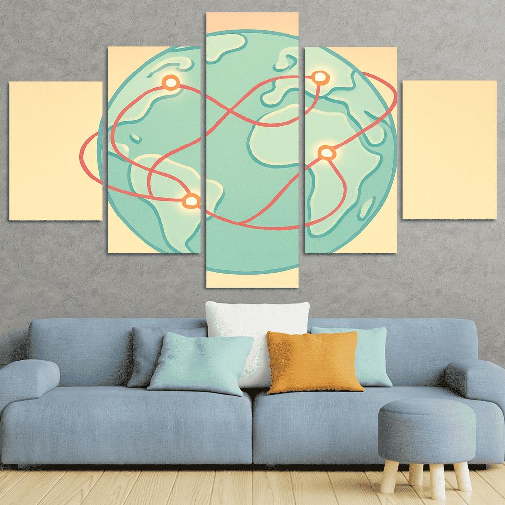 Ribbon Routes Of The Silent Sea canvas paintings frame