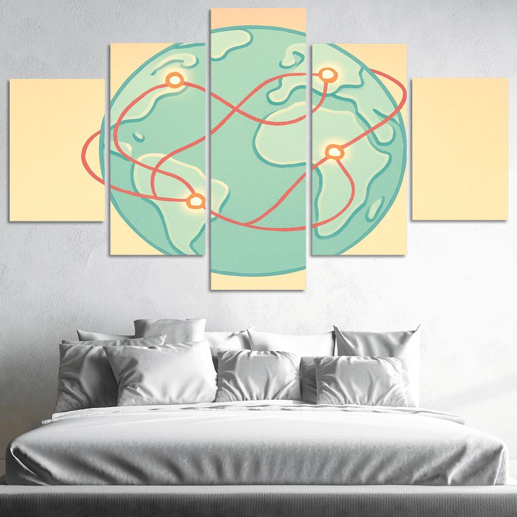 Ribbon Routes Of The Silent Sea canvas paintings frame