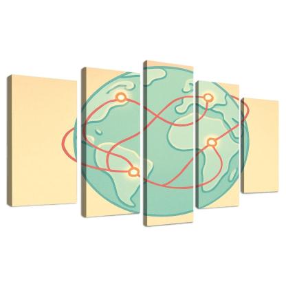 Ribbon Routes Of The Silent Sea canvas paintings frame