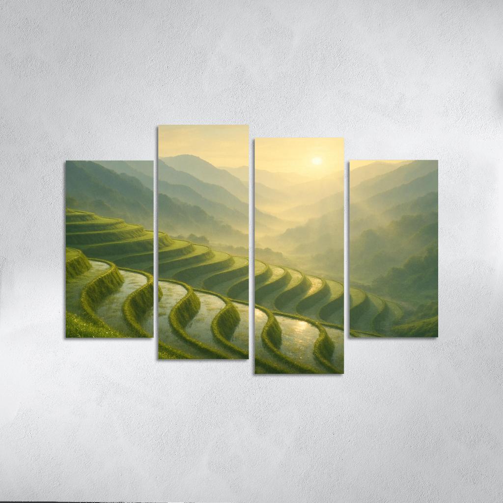 Golden Mist Over The Terraced Valley wall decor