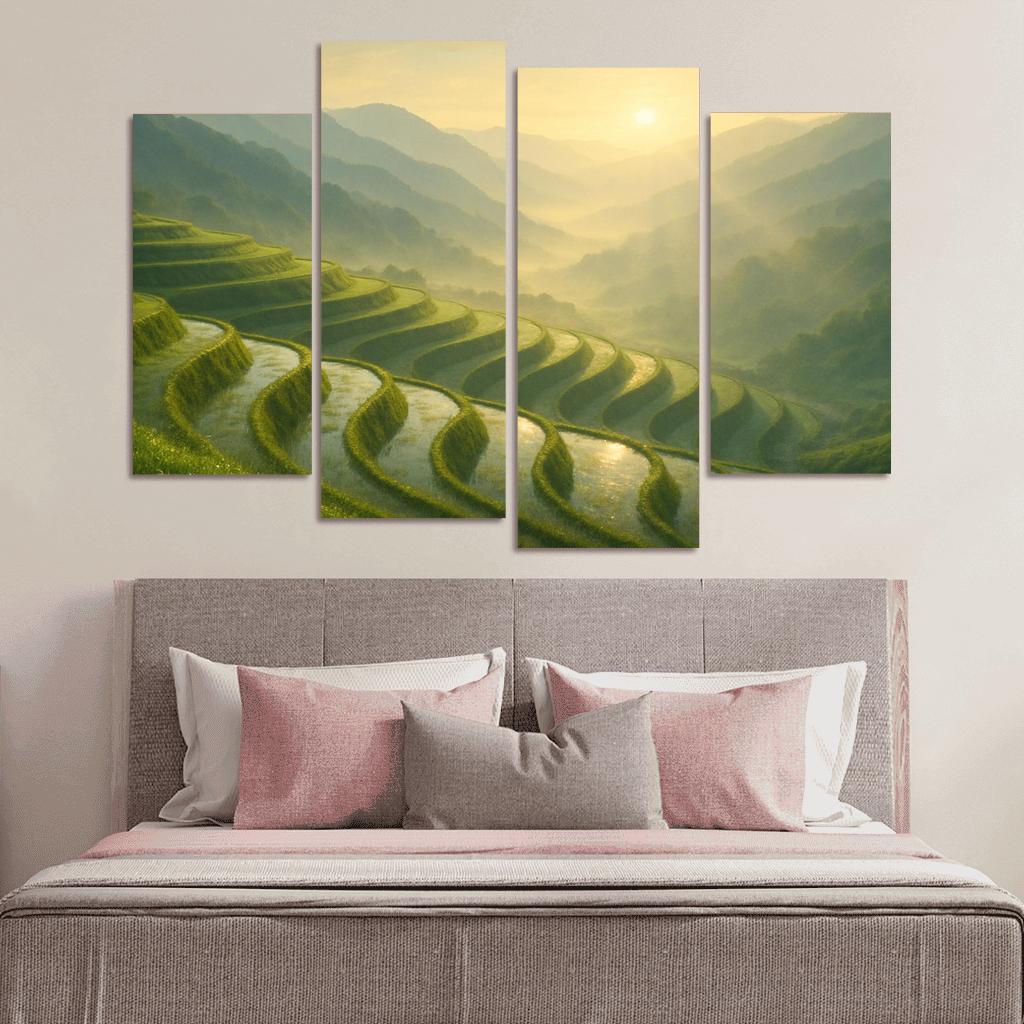 Golden Mist Over The Terraced Valley wall decor