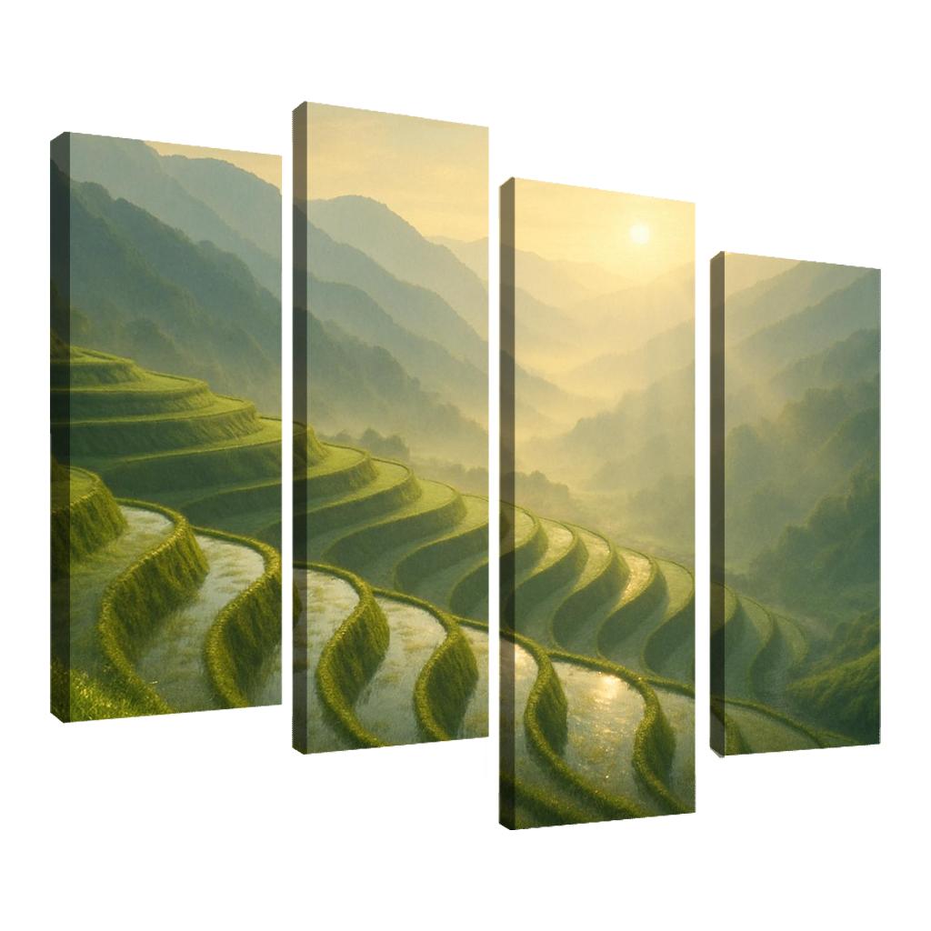 Golden Mist Over The Terraced Valley wall decor
