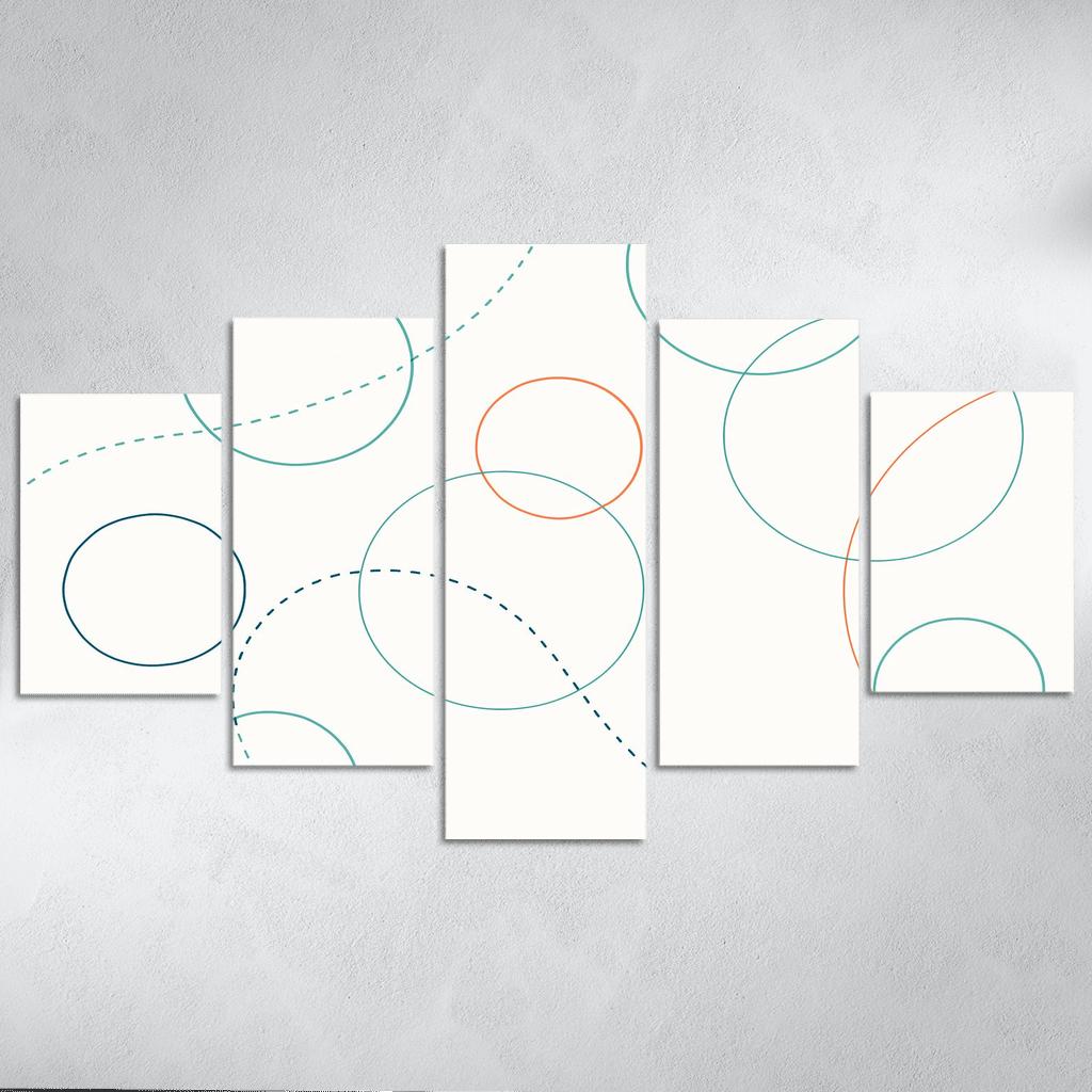 Playful Orbits abstract paintings frame