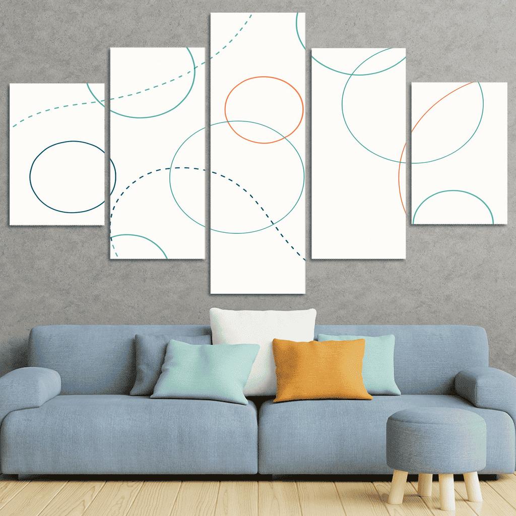 Playful Orbits abstract paintings frame