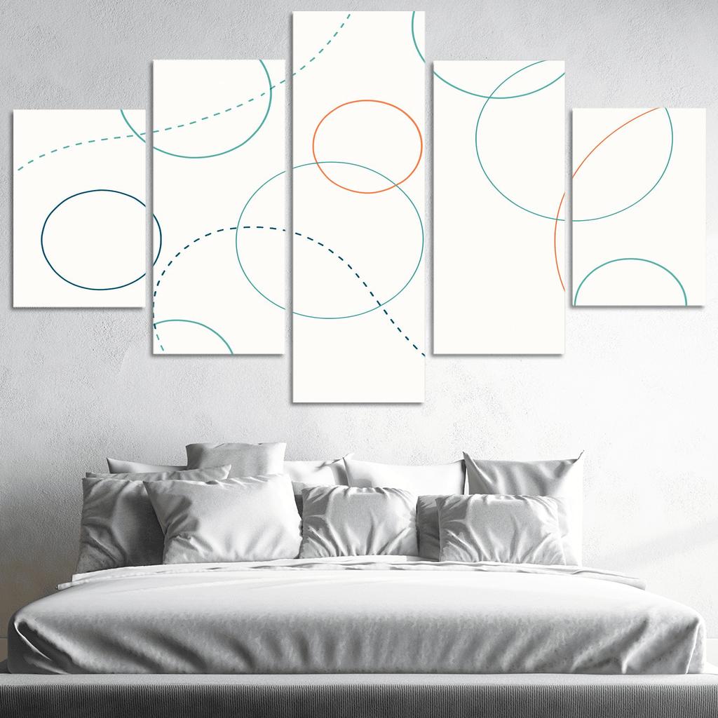 Playful Orbits abstract paintings frame