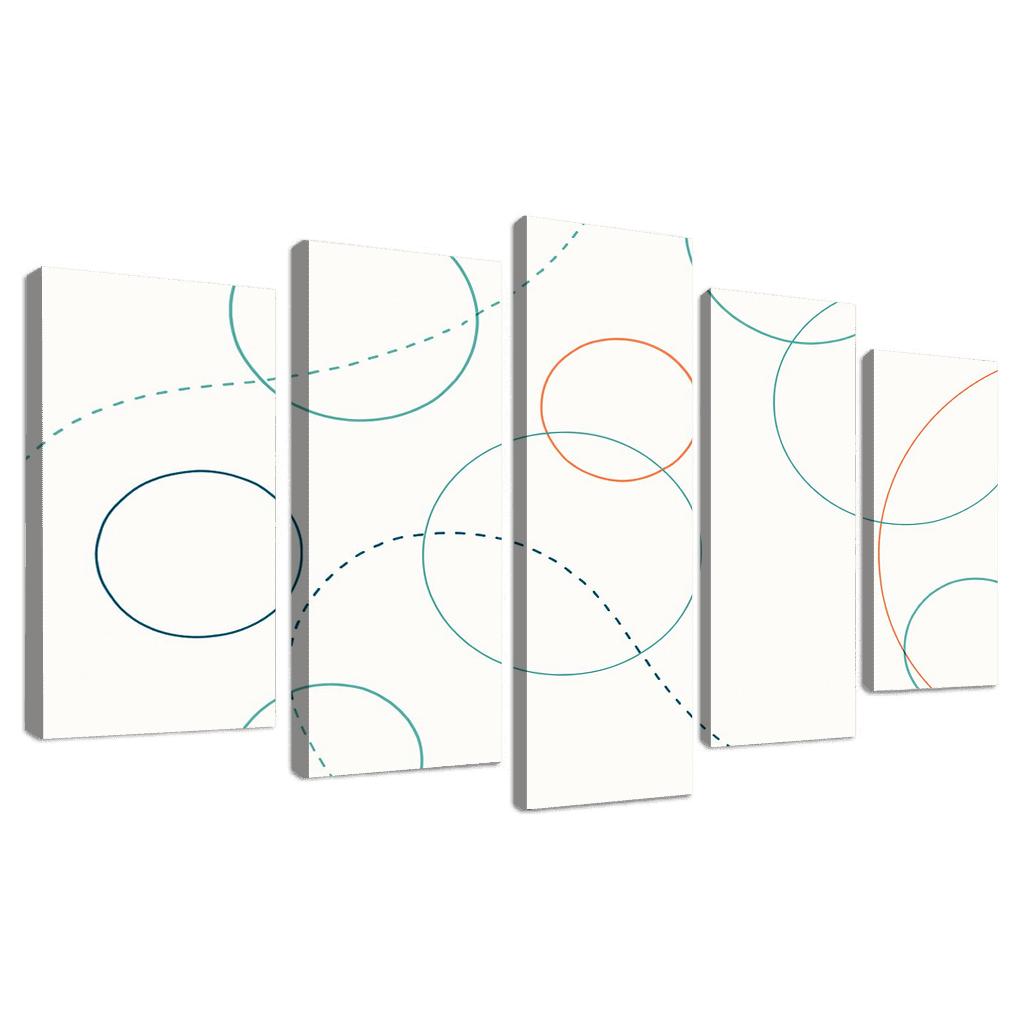 Playful Orbits abstract paintings frame