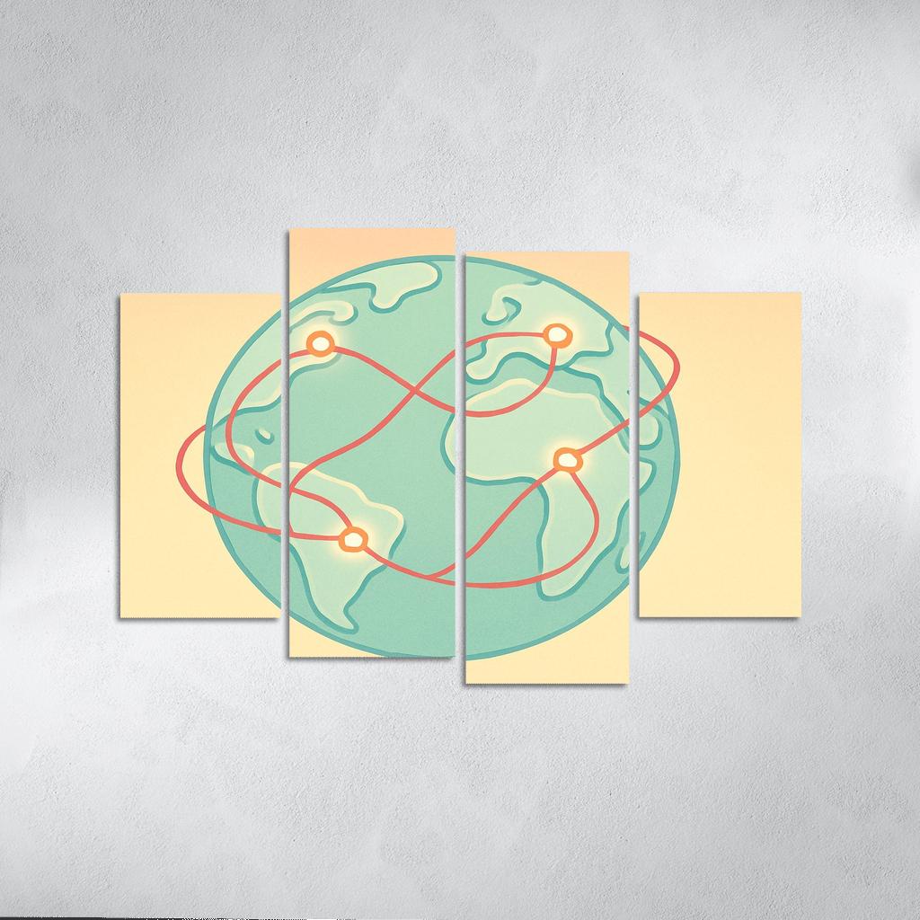 Ribbon Routes Of The Silent Sea canvas paintings frame