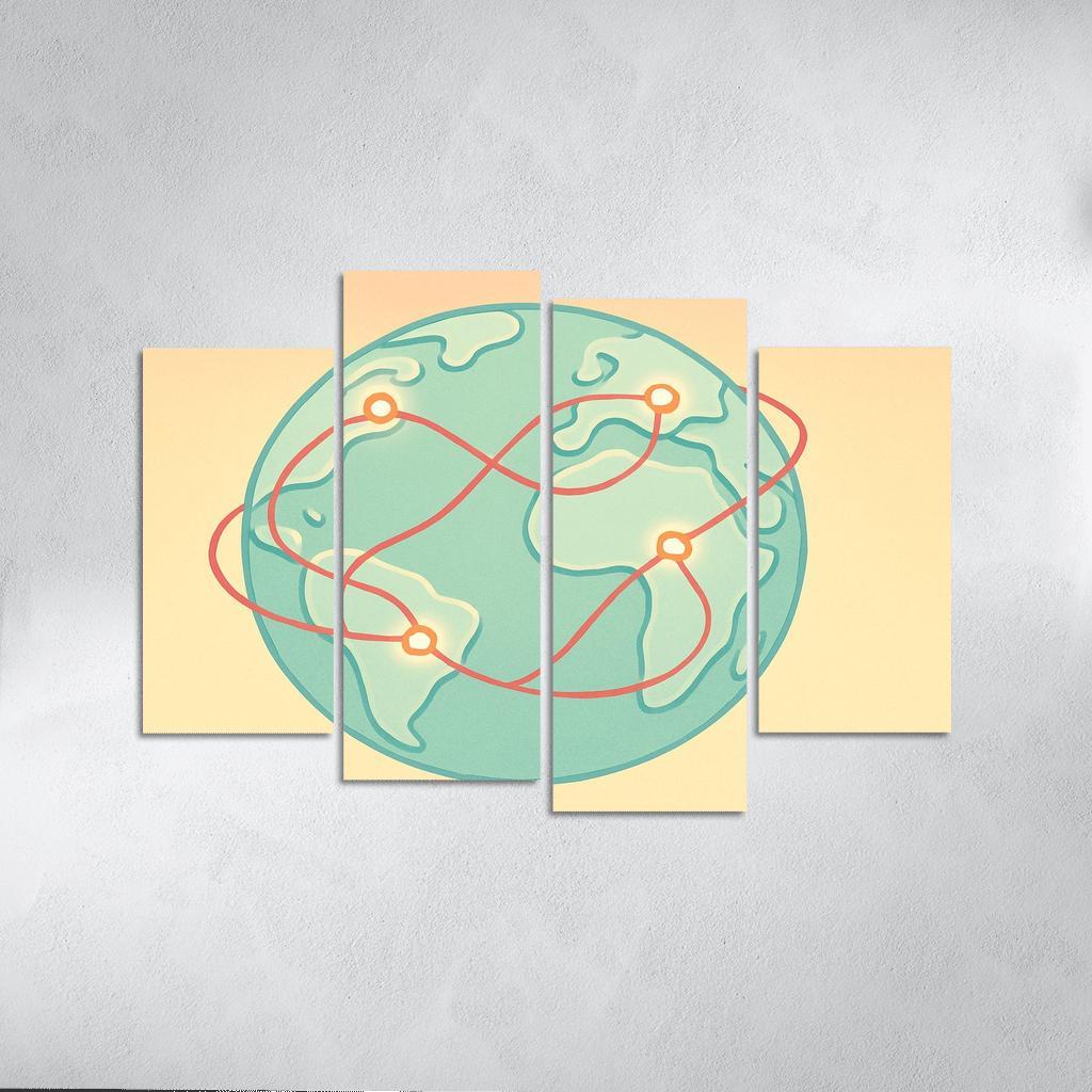 Ribbon Routes Of The Silent Sea canvas paintings frame