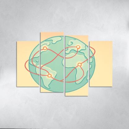 Ribbon Routes Of The Silent Sea canvas paintings frame