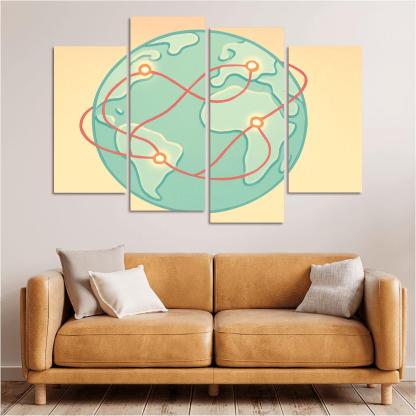 Ribbon Routes Of The Silent Sea canvas paintings frame