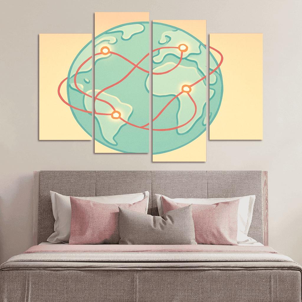 Ribbon Routes Of The Silent Sea canvas paintings frame