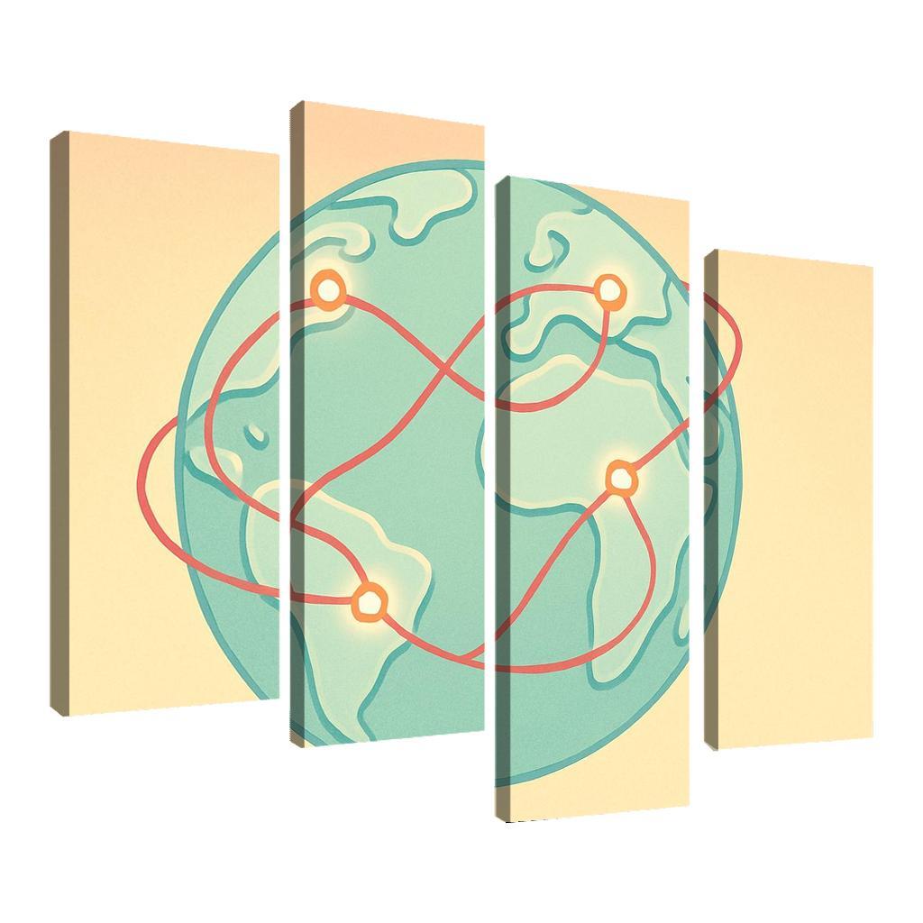 Ribbon Routes Of The Silent Sea canvas paintings frame