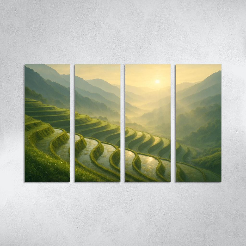 Golden Mist Over The Terraced Valley wall decor