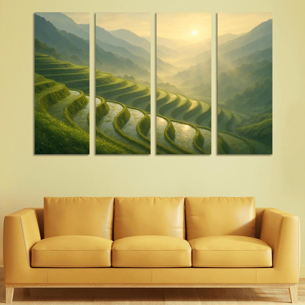 Golden Mist Over The Terraced Valley wall decor