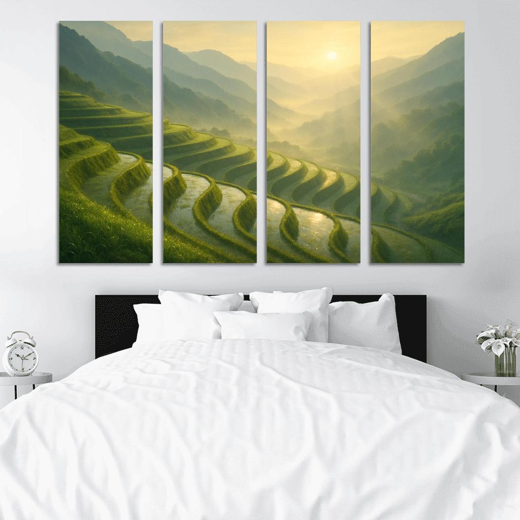 Golden Mist Over The Terraced Valley wall decor