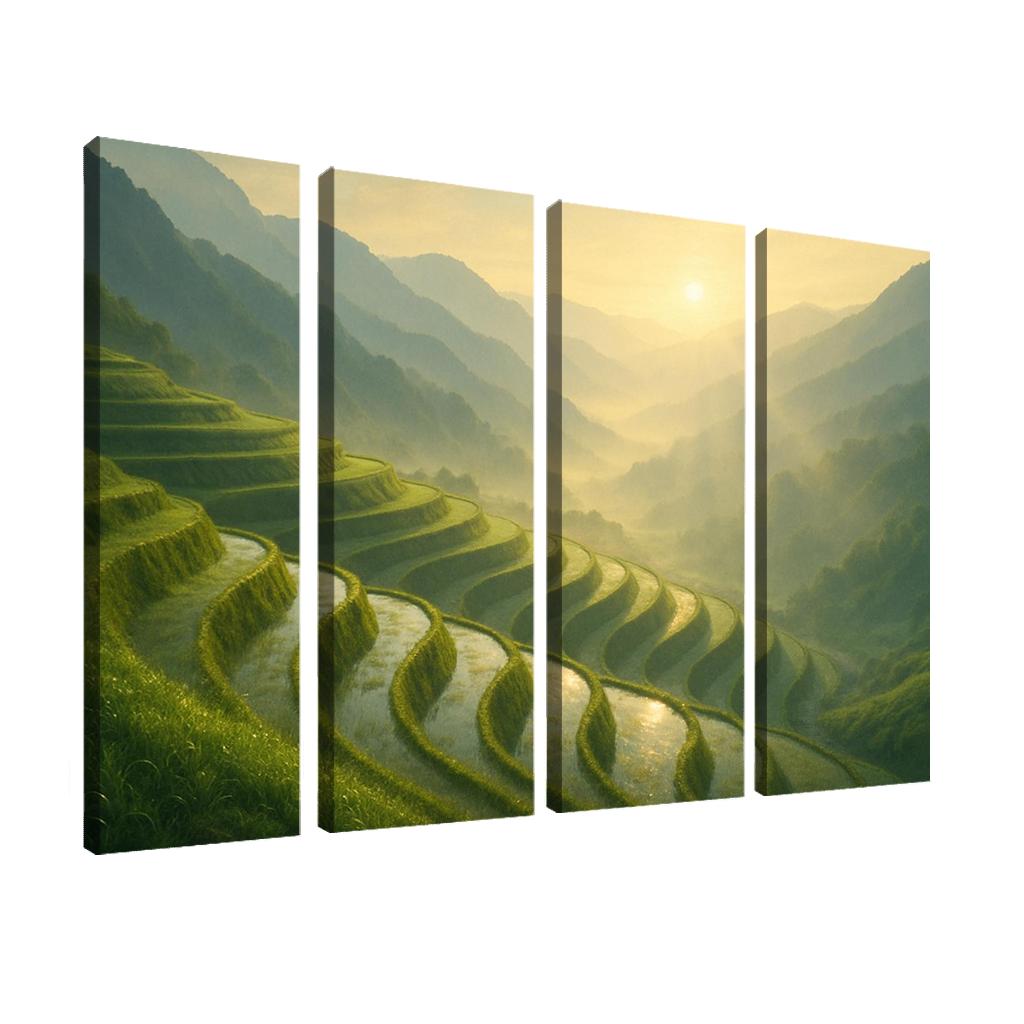 Golden Mist Over The Terraced Valley wall decor