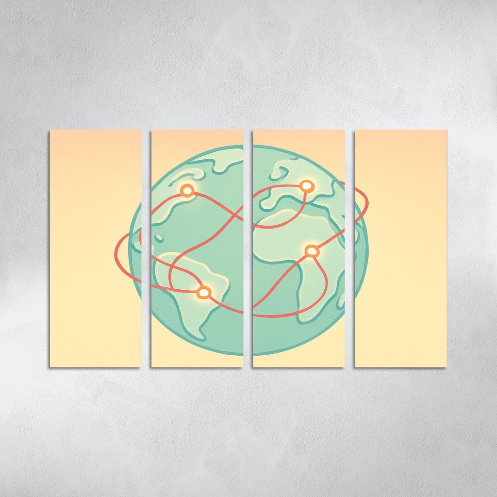 Ribbon Routes Of The Silent Sea canvas paintings frame