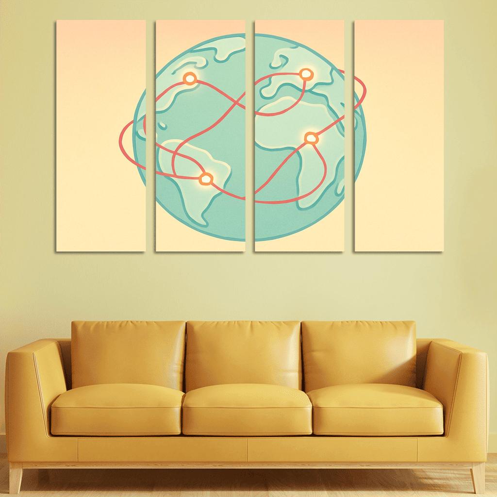 Ribbon Routes Of The Silent Sea canvas paintings frame