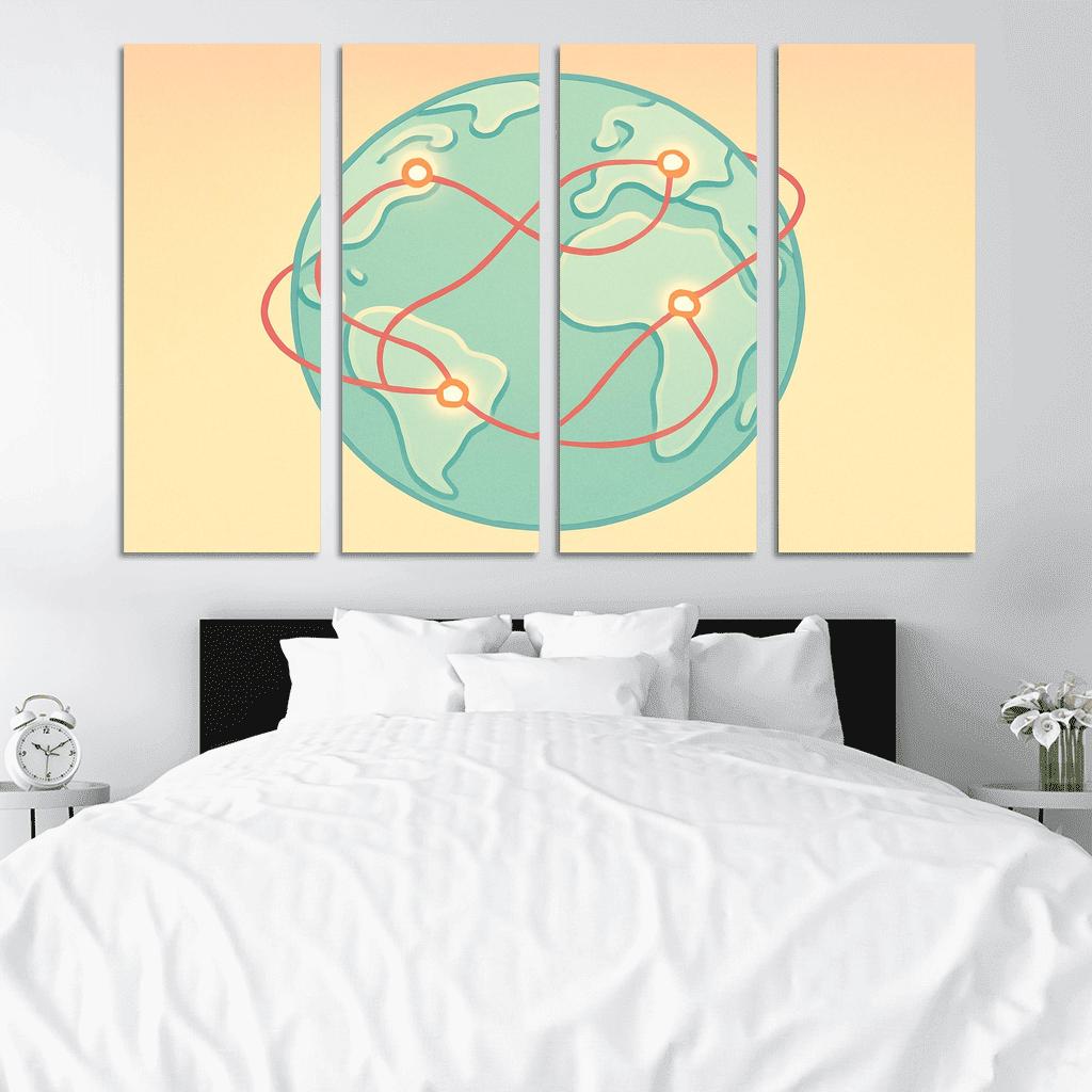 Ribbon Routes Of The Silent Sea canvas paintings frame
