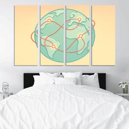 Ribbon Routes Of The Silent Sea canvas paintings frame