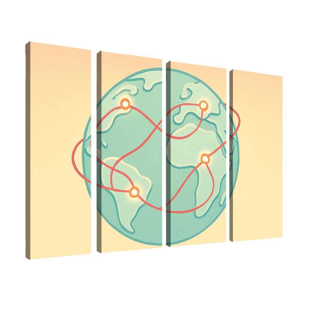 Ribbon Routes Of The Silent Sea canvas paintings frame