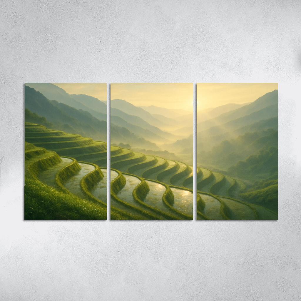 Golden Mist Over The Terraced Valley wall decor