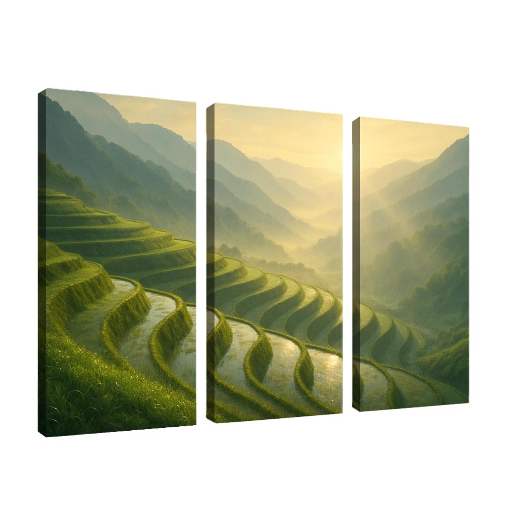 Golden Mist Over The Terraced Valley wall decor