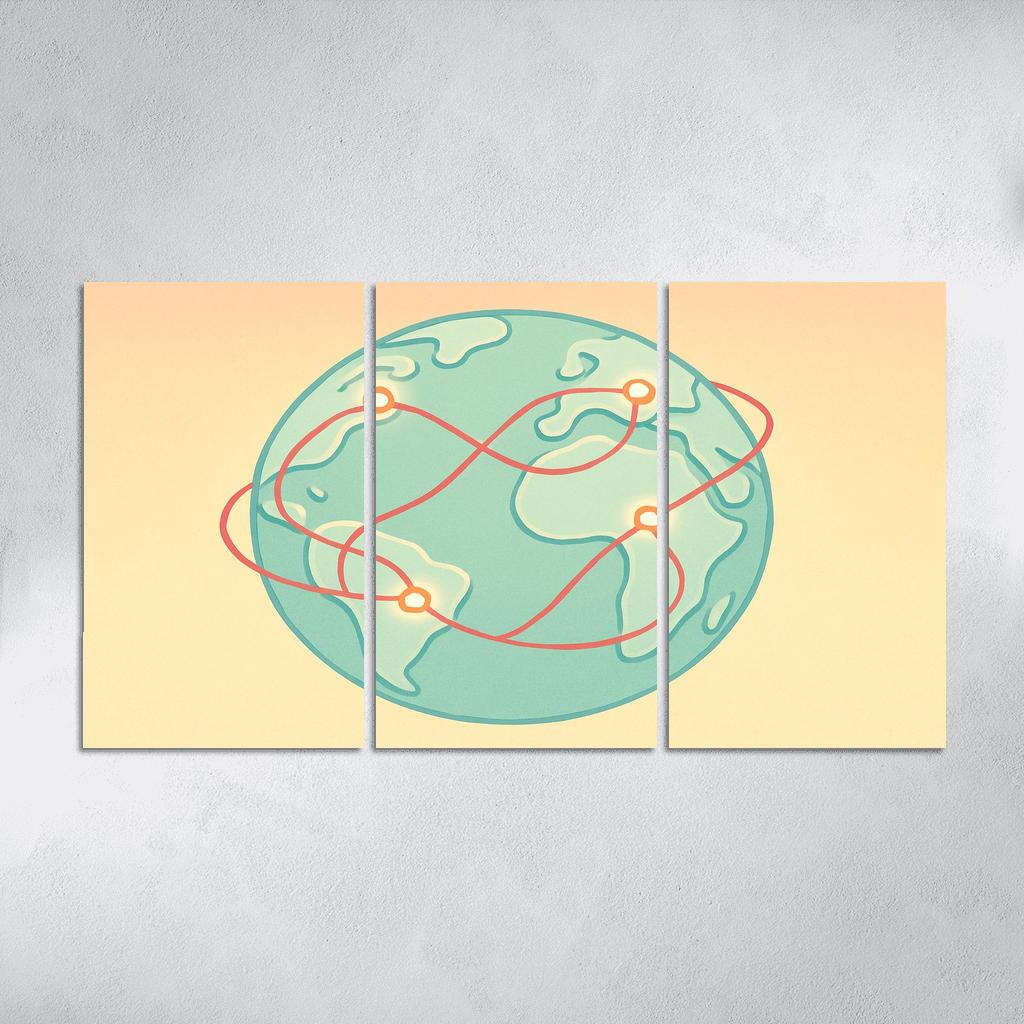 Ribbon Routes Of The Silent Sea canvas paintings frame