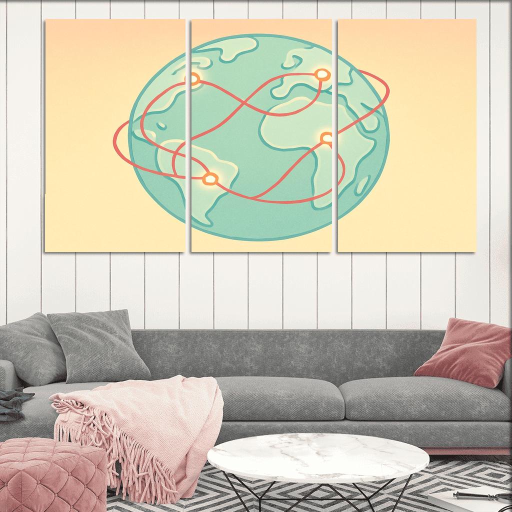 Ribbon Routes Of The Silent Sea canvas paintings frame