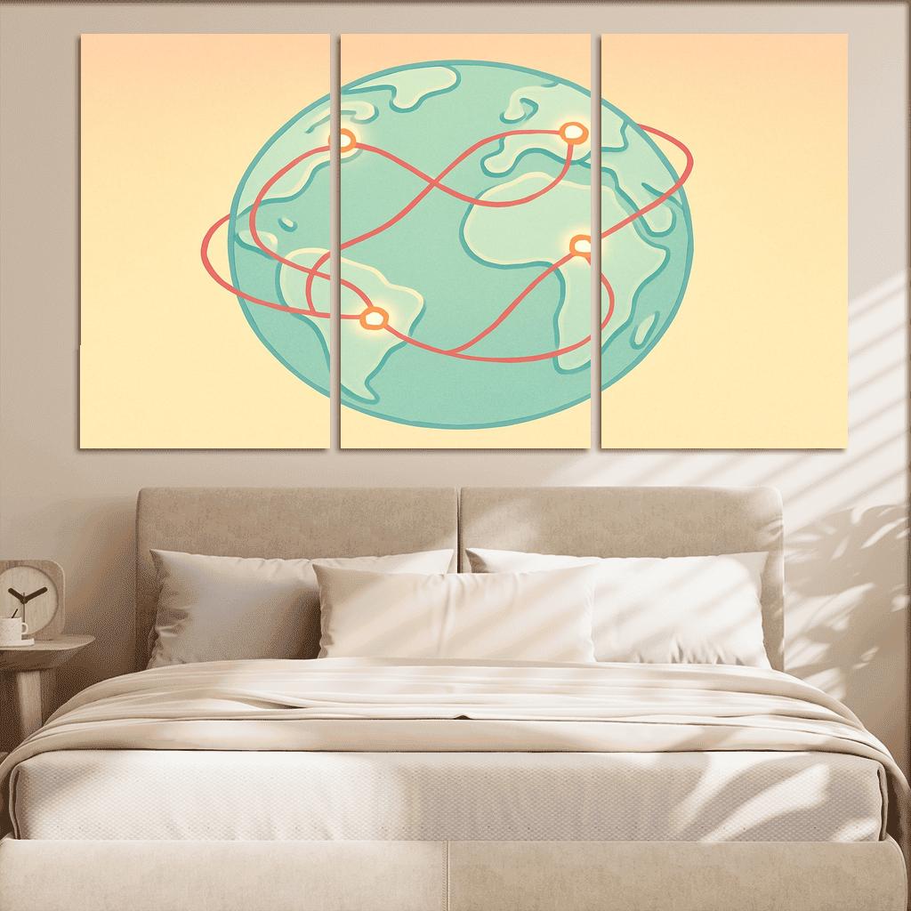 Ribbon Routes Of The Silent Sea canvas paintings frame