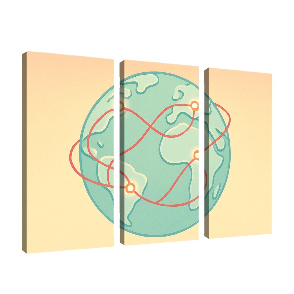 Ribbon Routes Of The Silent Sea canvas paintings frame