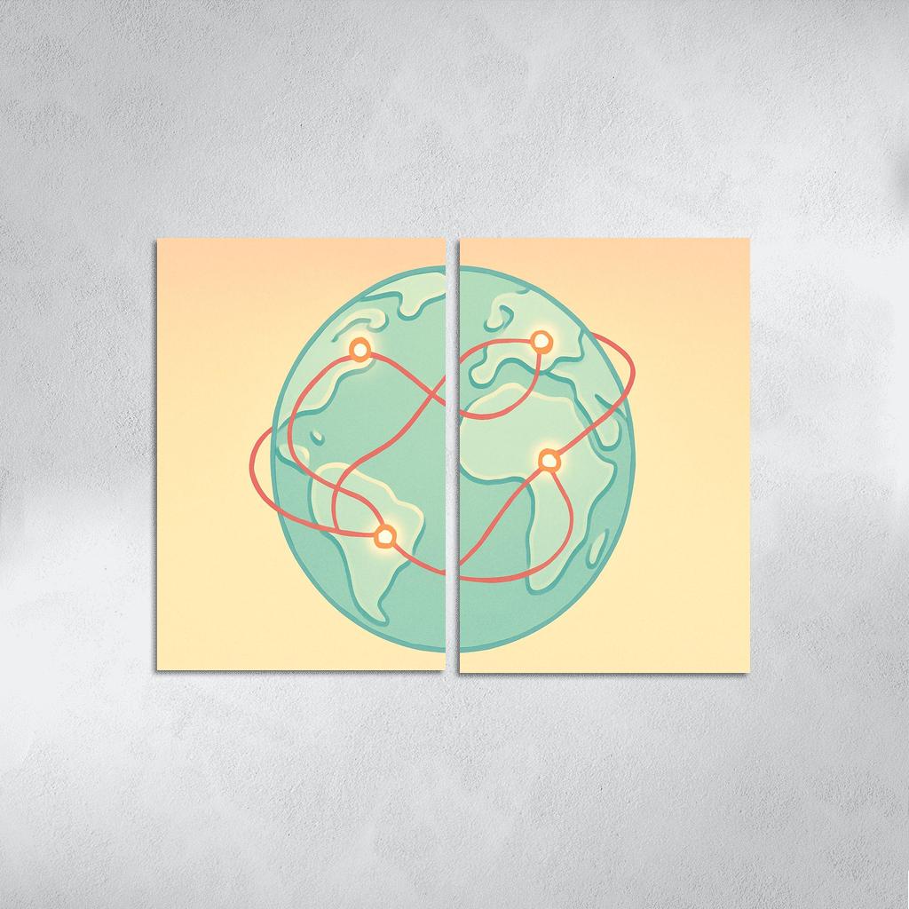 Ribbon Routes Of The Silent Sea canvas paintings frame