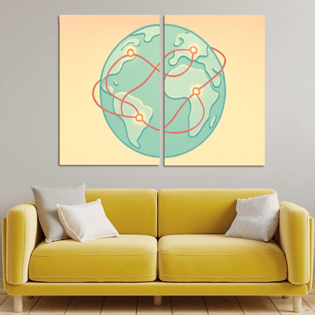 Ribbon Routes Of The Silent Sea canvas paintings frame